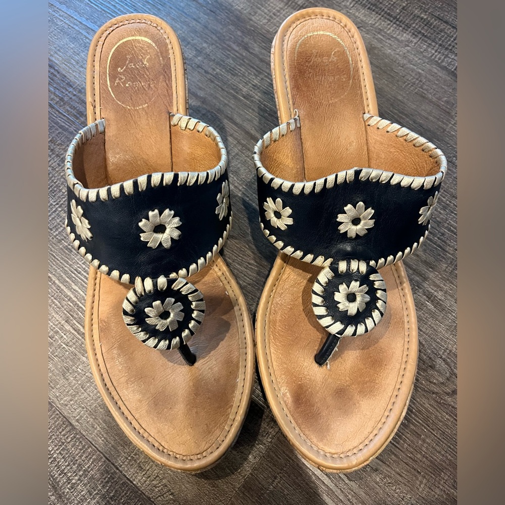 Jack Rogers navy wedge cork sandal size 11